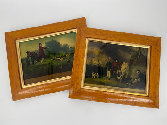 *2x KUNSTDRUCK PHEASANT SHOOTING PARTY JAGDSZENE ENGLAND SAMUEL HOWITT GERAHMT