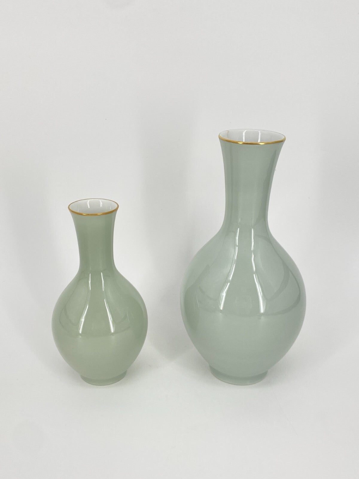 * ROSENTHAL SELB PORZELLAN DECKELDOSE VASEN SELADON GRÜN BLUMEN VINTAGE