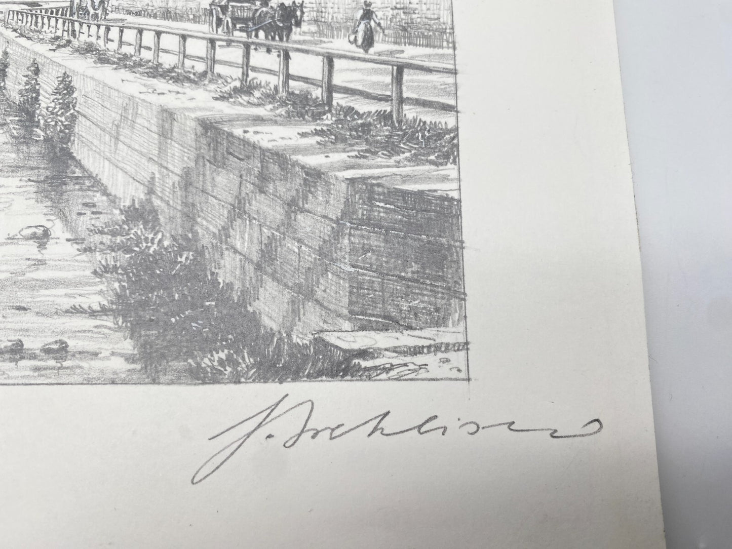 DEUTSCHER KÜNSTLER HEINZ WEHLISCH ZEICHNUNG PFORZHEIM HANDSIGNIERT
