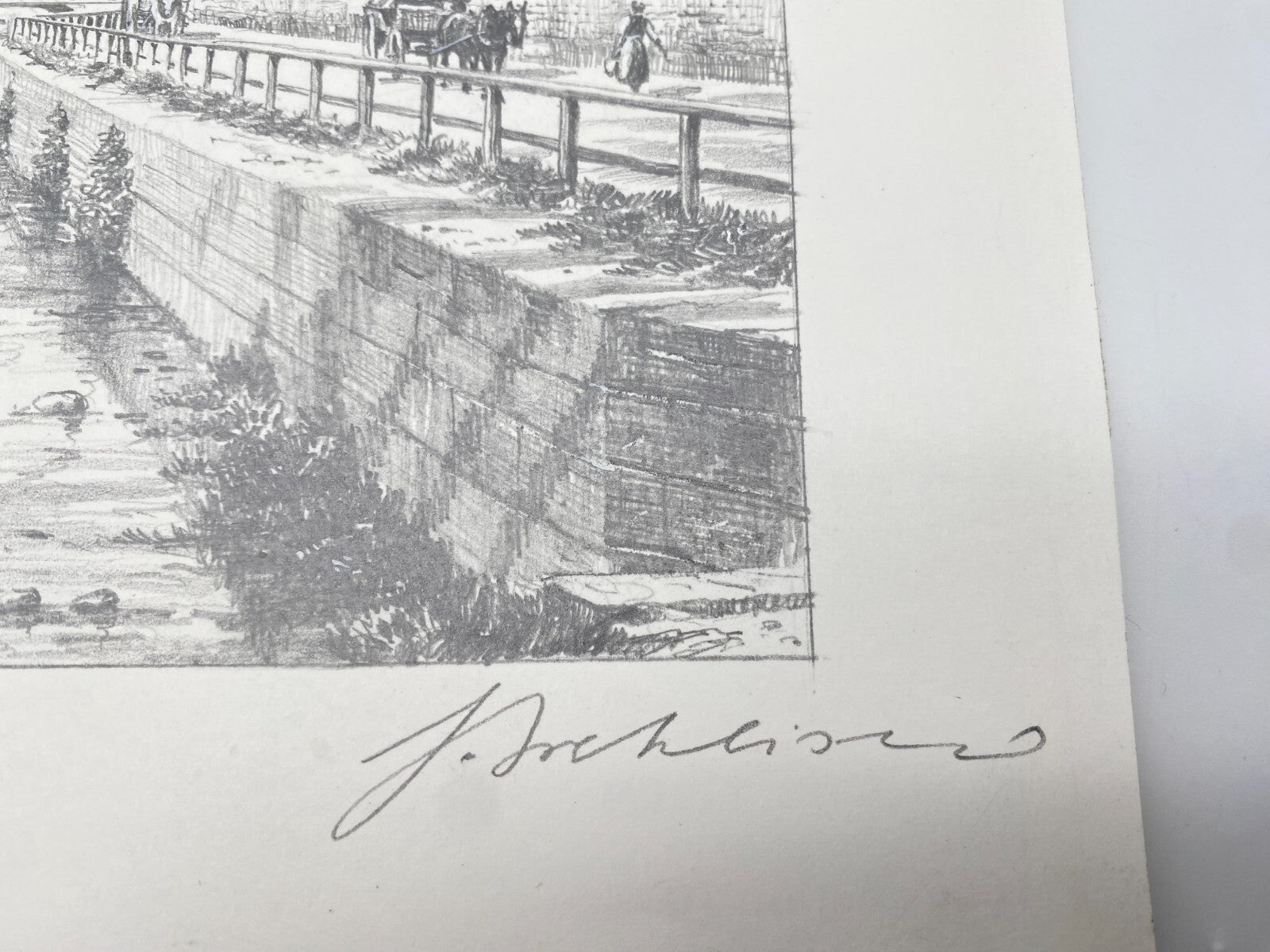 DEUTSCHER KÜNSTLER HEINZ WEHLISCH ZEICHNUNG PFORZHEIM HANDSIGNIERT