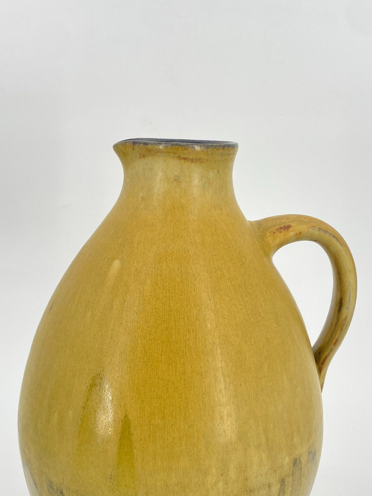 *STUDIO KERAMIK KRUG VASE H. SCHULZE CRINITZ GELB LAUFGLASUR 70ER FAT LAVA