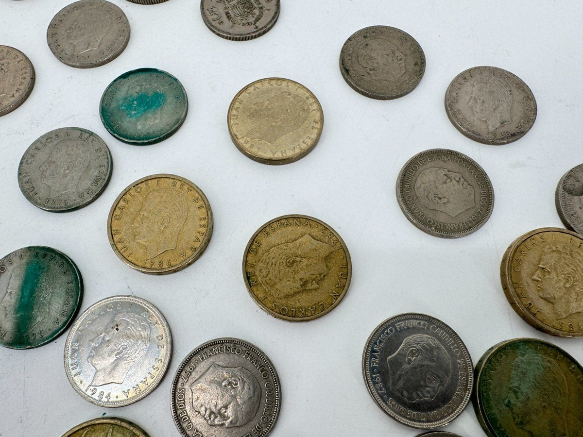 SPANISCHE MÜNZEN PESETAS 162 STÜCK LOT SPAIN ESPANA 1940 BIS 1980