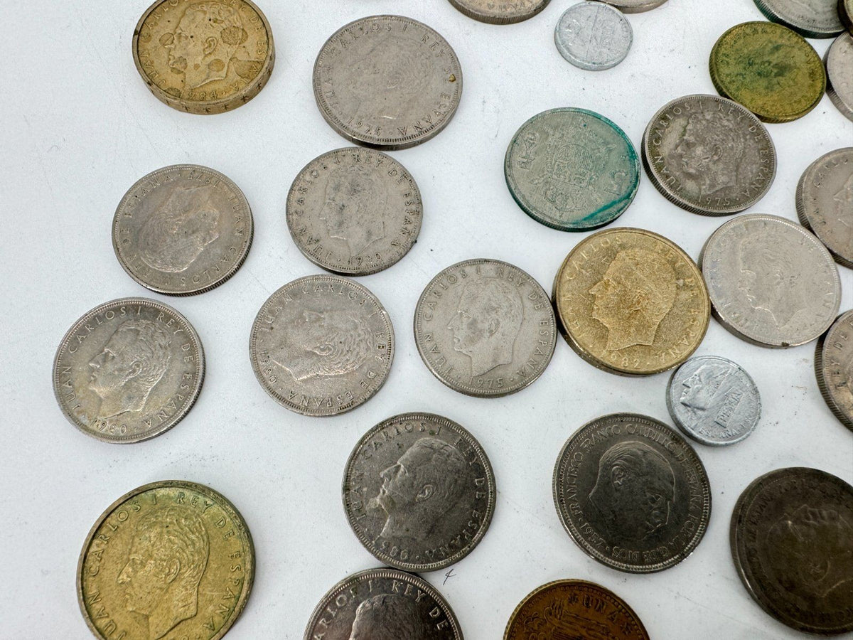 SPANISCHE MÜNZEN PESETAS 162 STÜCK LOT SPAIN ESPANA 1940 BIS 1980