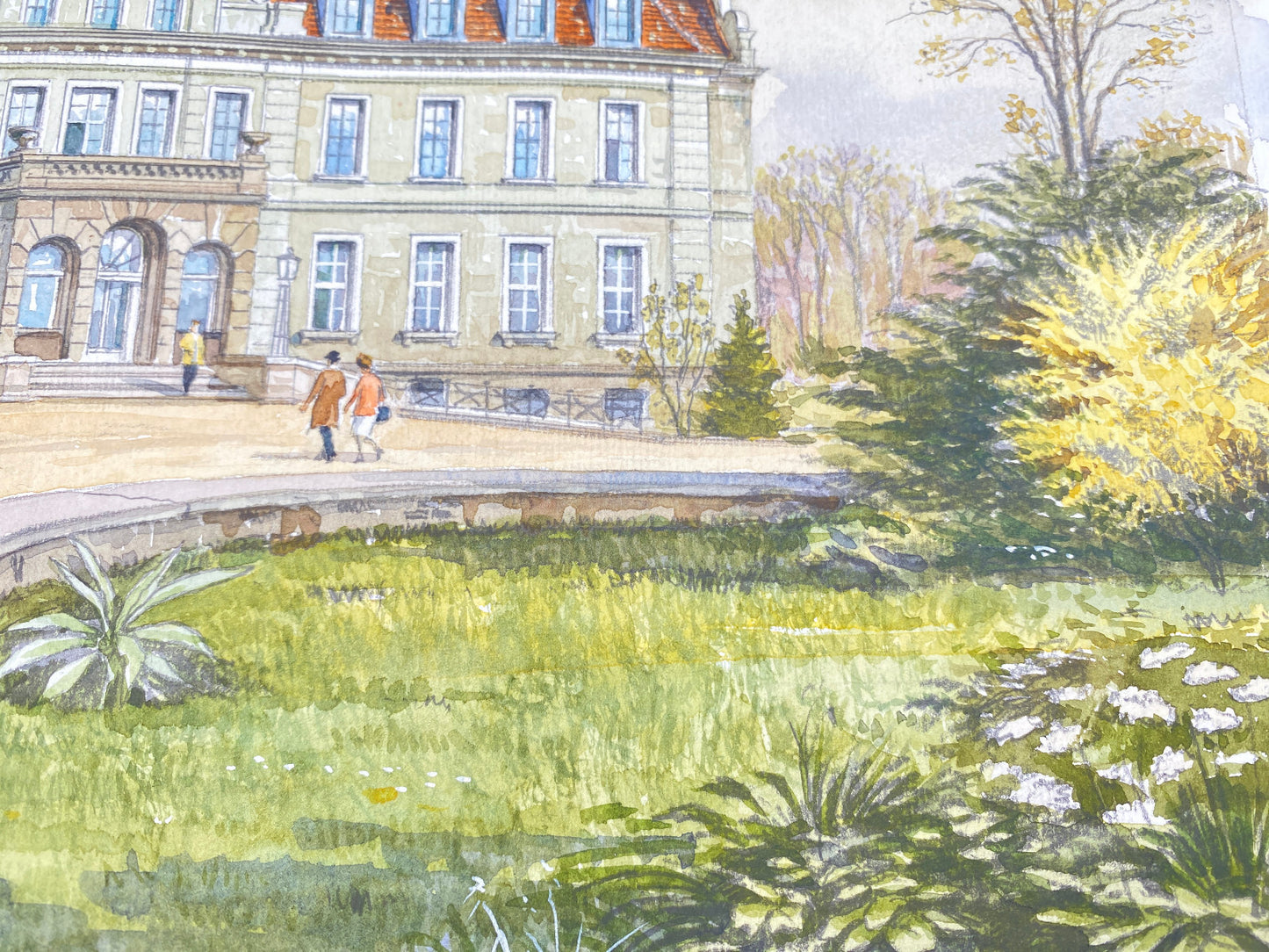 DEUTSCHER KÜNSTLER HEINZ WEHLISCH AQUARELLIERTE ZEICHNUNG SCHLOSS RIBBECK NAUEN
