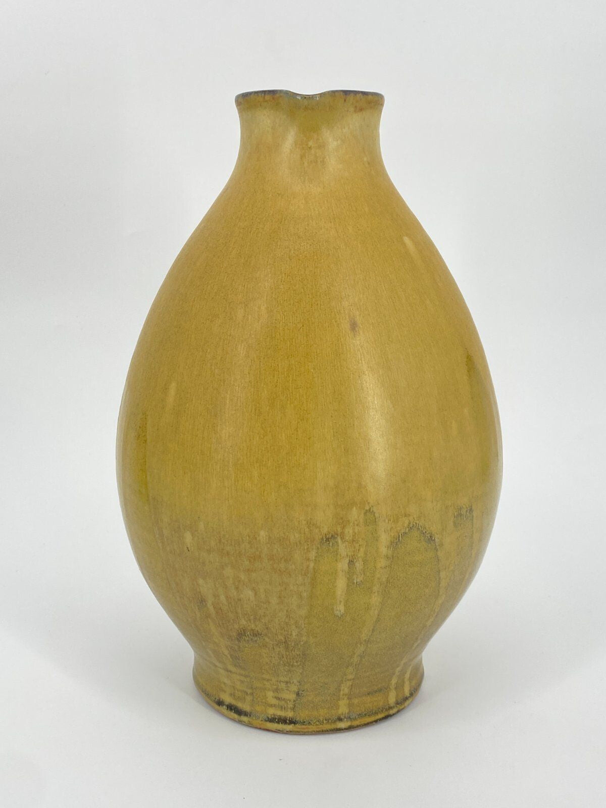 *STUDIO KERAMIK KRUG VASE H. SCHULZE CRINITZ GELB LAUFGLASUR 70ER FAT LAVA