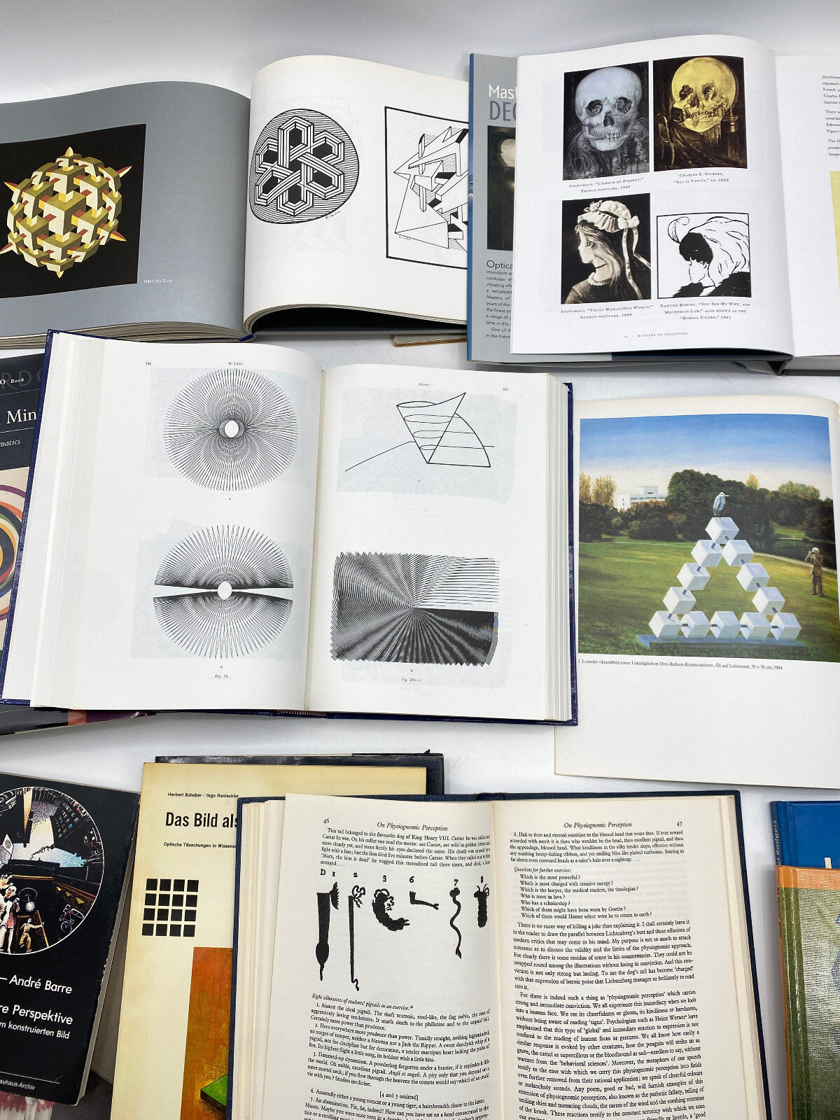 * KONVOLUT 13 BÜCHER BUCH OPTISCHE ILLUSIONEN SYMMETRIE FIGUREN