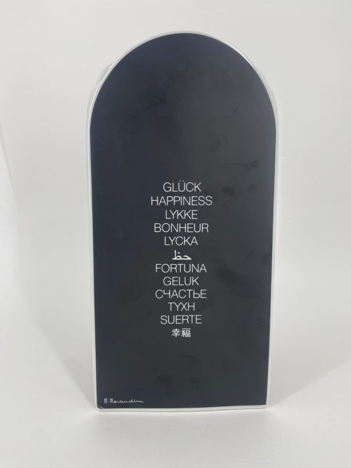 * ROSENTHAL PORZELLAN VASE DREIECKIG MARCELLO MORANDINI ALPHABET M&E 28CM