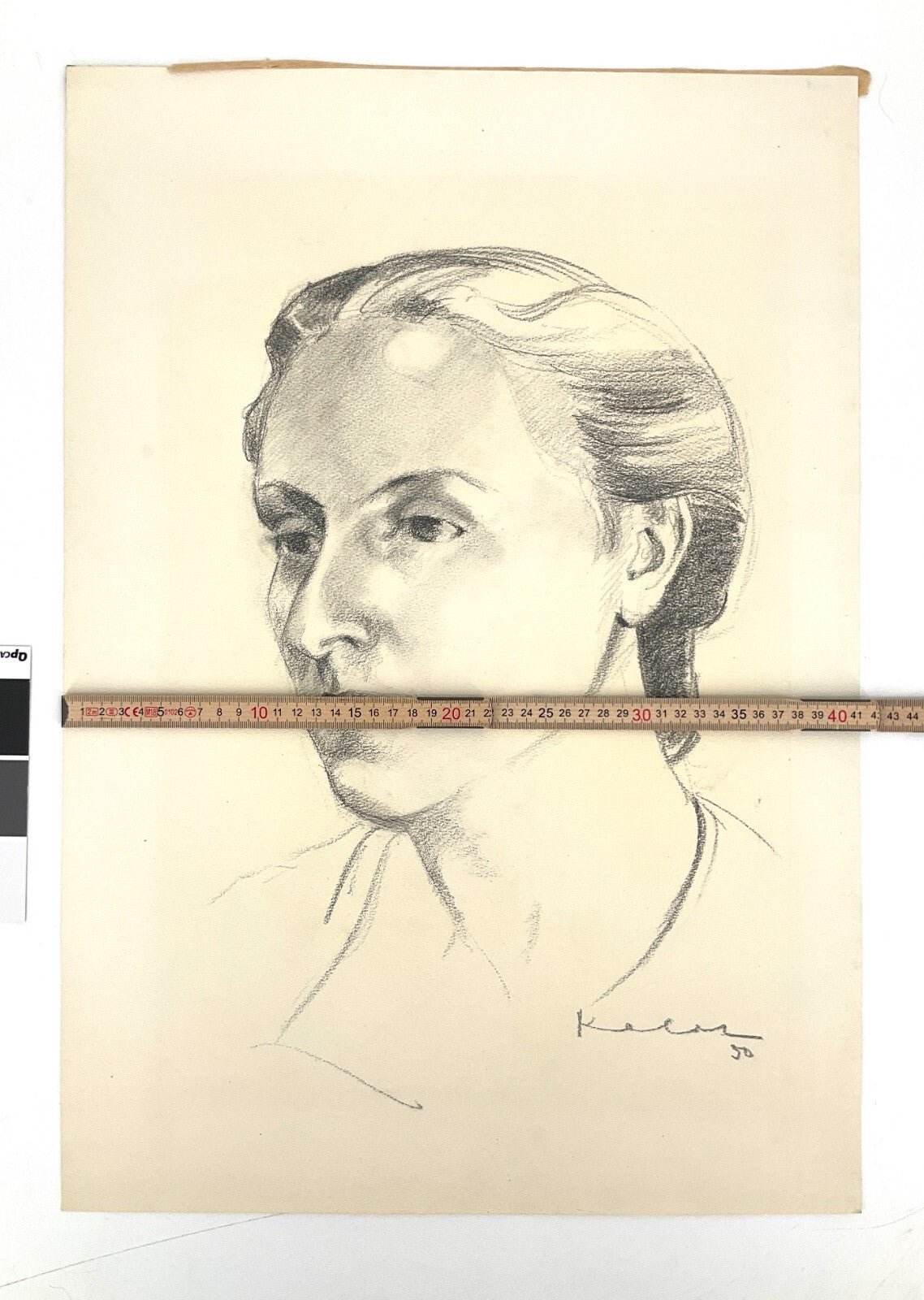 *ZEICHNUNG WALTER KALOT FRAUENPORTÄT FRAU PORTRÄT 1950 GRAFIT SIGNIERT UNIKAT