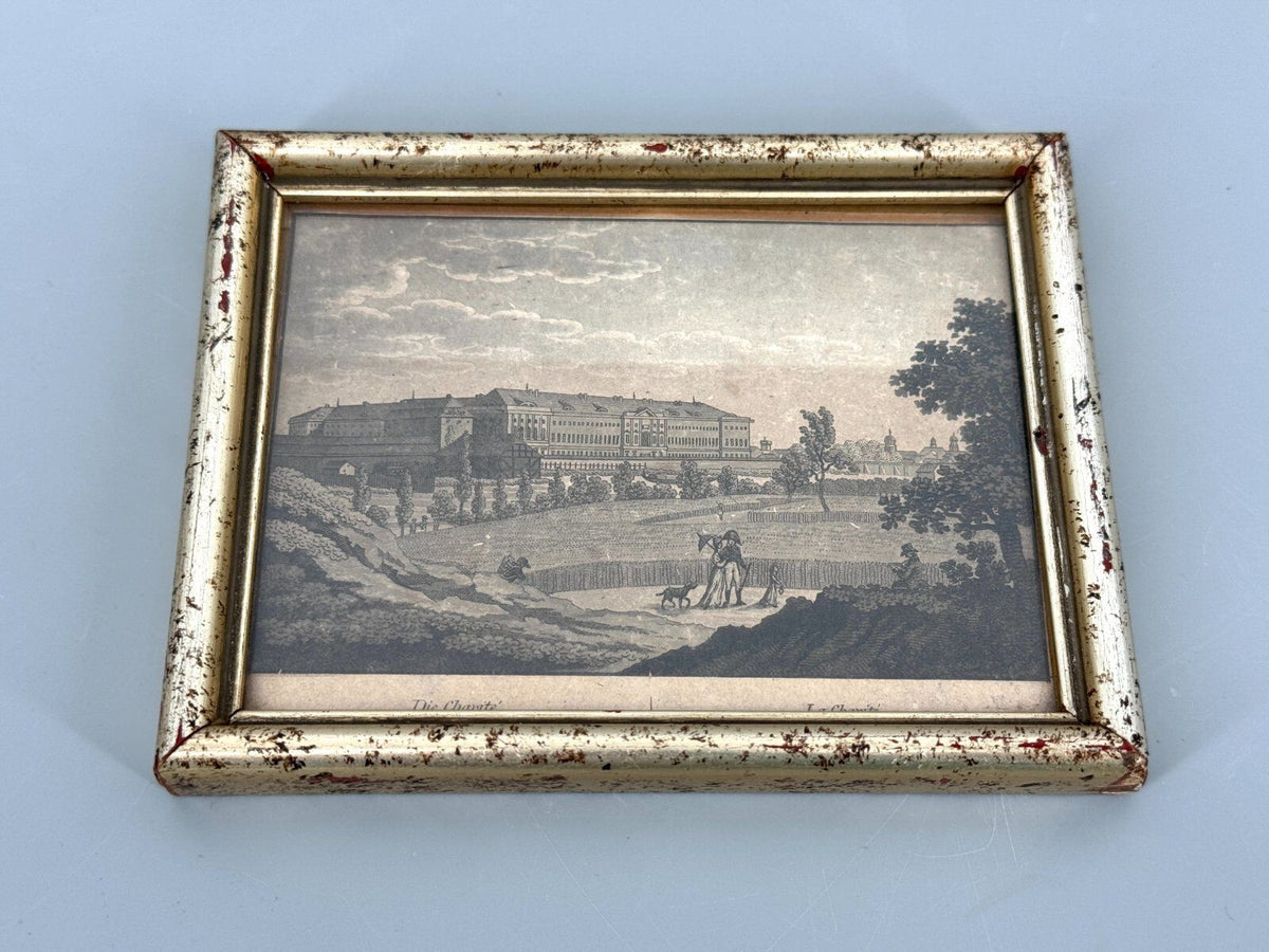 *DRUCKGRAFIK AQUATINTA BERLIN CHARITÉ 1800 ANTIK GERAHMT CALAU