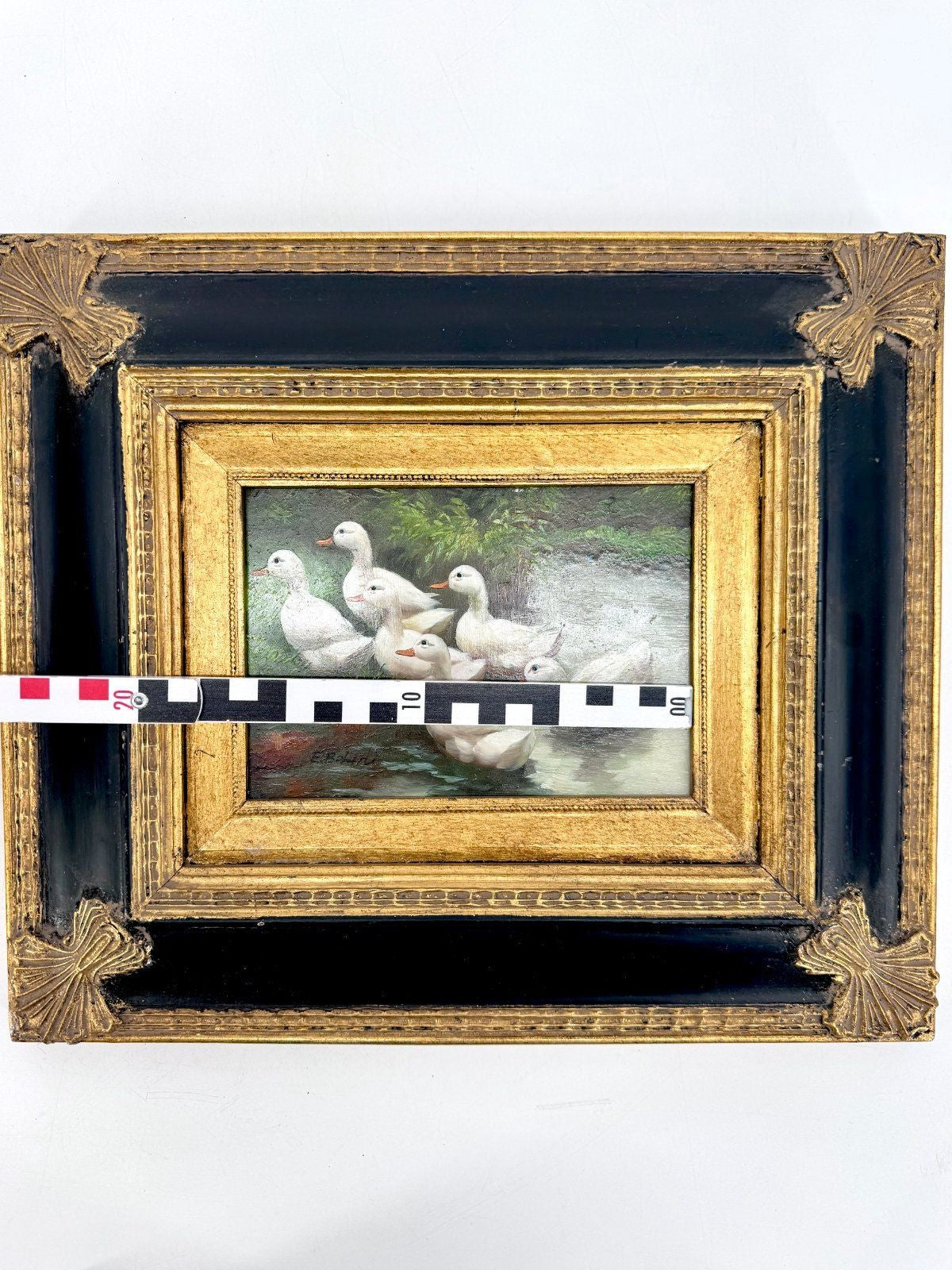 ÖLGEMÄLDE WANDBILD BILD HOLZ EDUARD BOEHM ENTEN 19. JH ALPEN
