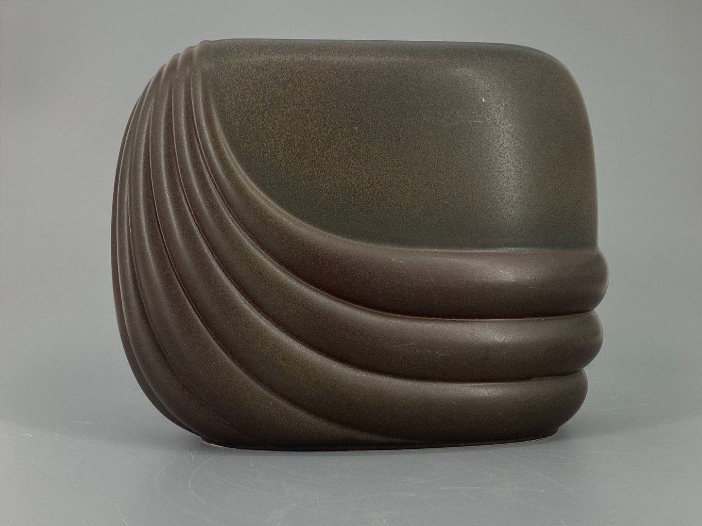 * ROSENTHAL VASE UTA FEYL BRAUN KERAMIK STUDIO LINIE 70er VINTAGE