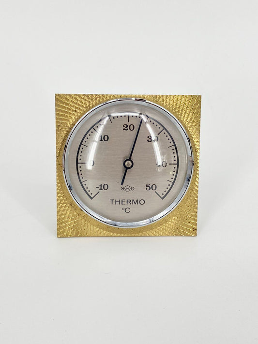 * STEHENDES TISCH THERMOMETER MESSING DEKOR SUNDO VINTAGE