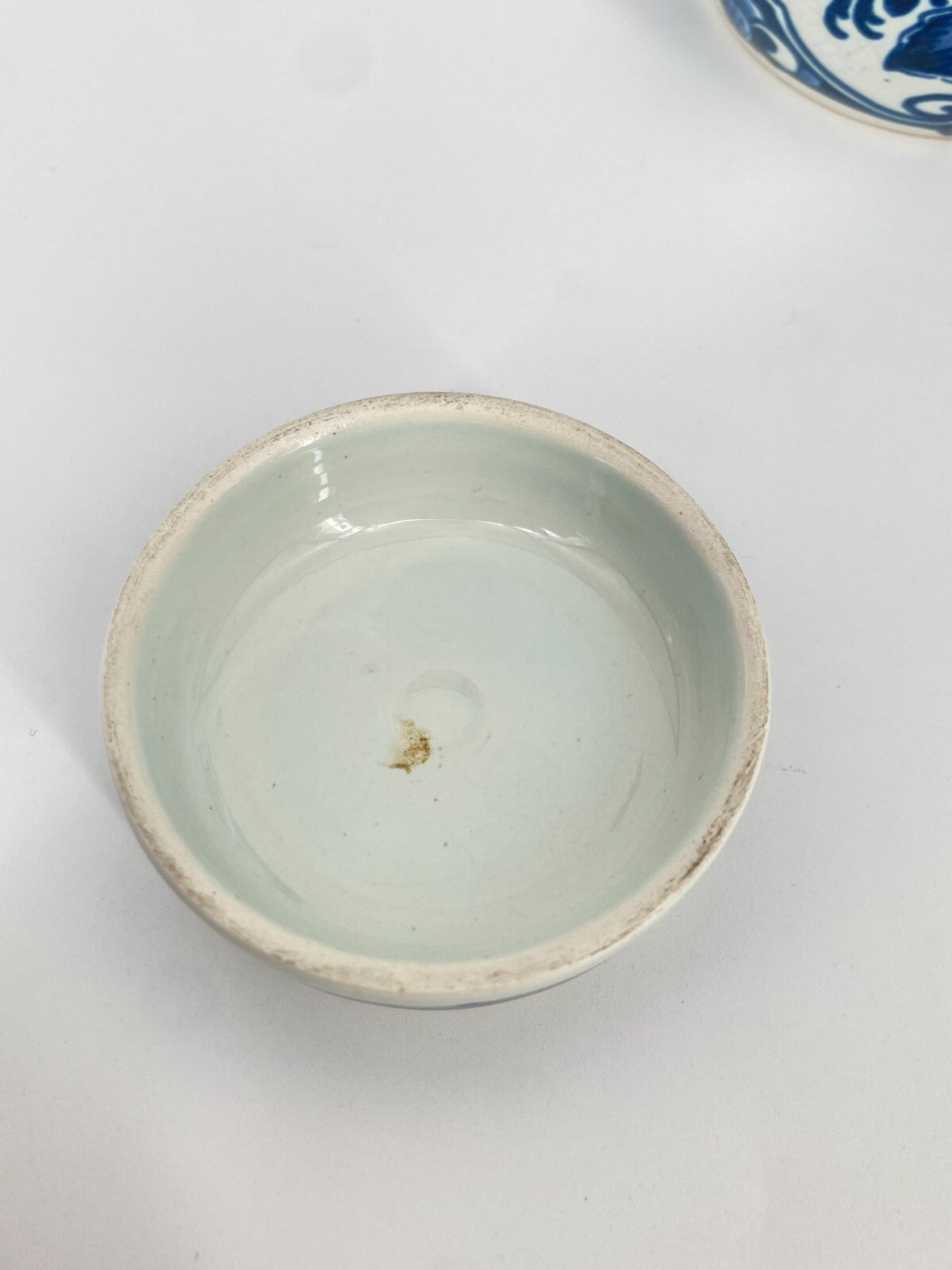 * OUD DELFT KERAMIK DECKEL DOSE VASE BLAUMALEREI BLAU WEIß BLUMEN 12CM