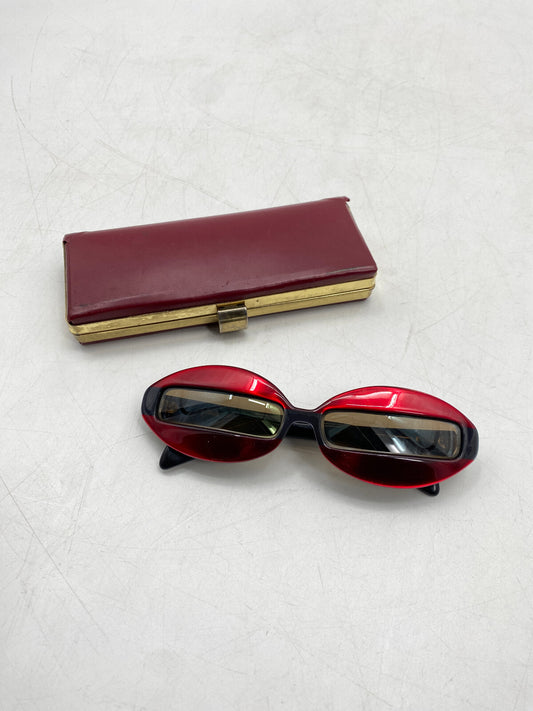 * SILHOUETTE SONNENBRILLE BRILLE BRILLENESTELL ROT SCHWARZ 70ER 80ER SAMMLER