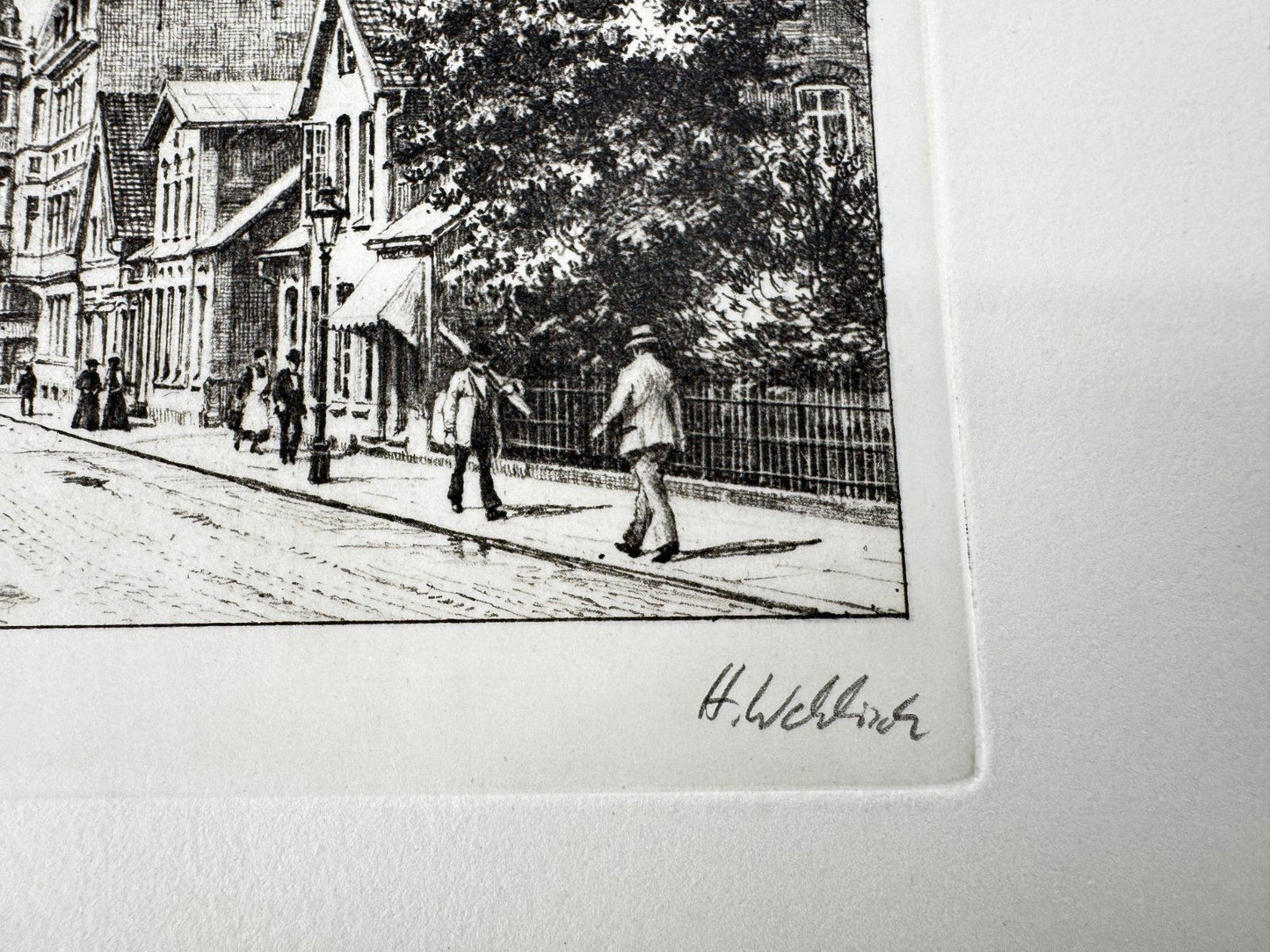 * HEINZ WEHLISCH RADIERUNG ITZEHOE GROßE PAASCHBURG UM 1900 ANSI