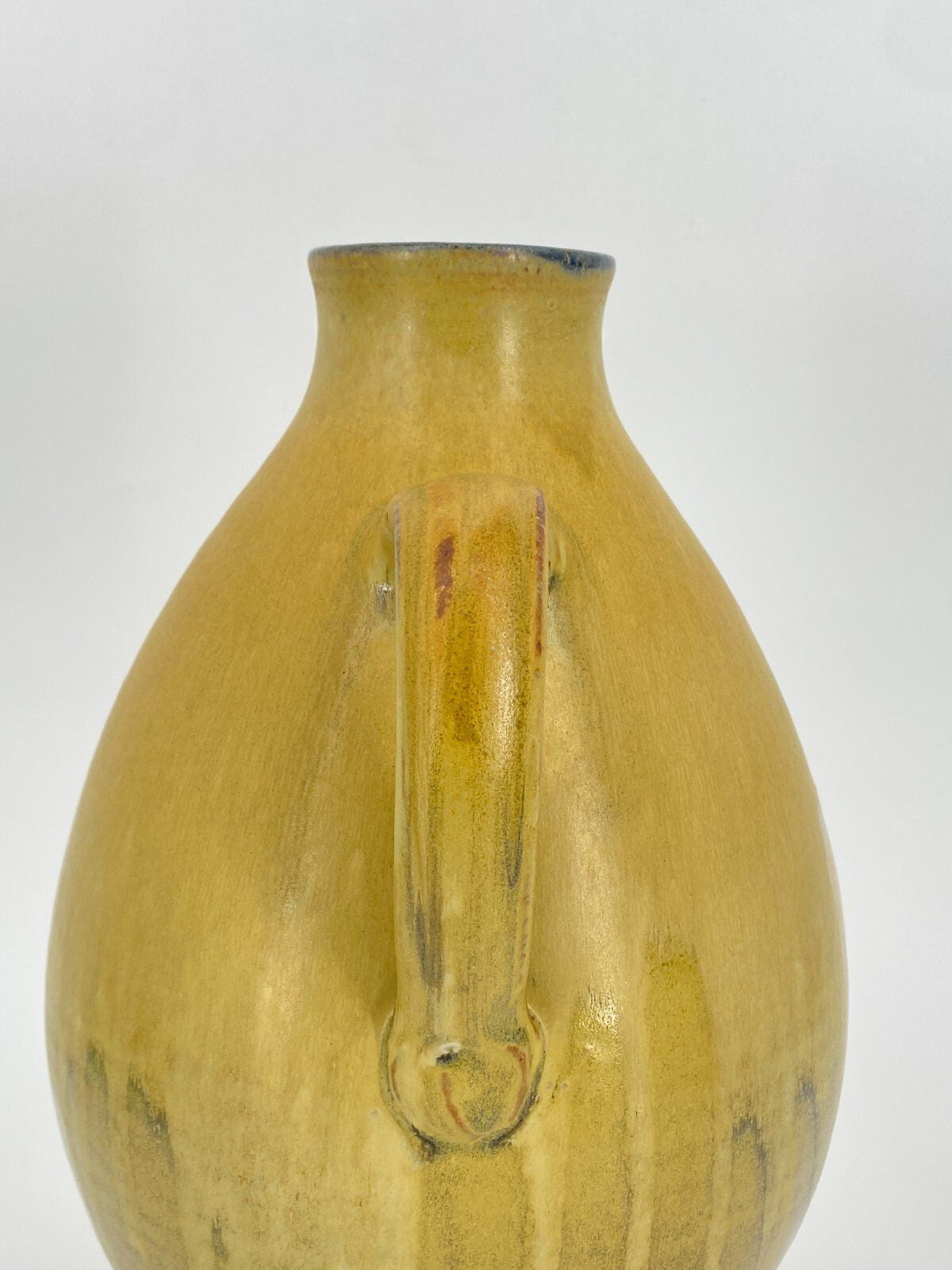 *STUDIO KERAMIK KRUG VASE H. SCHULZE CRINITZ GELB LAUFGLASUR 70ER FAT LAVA