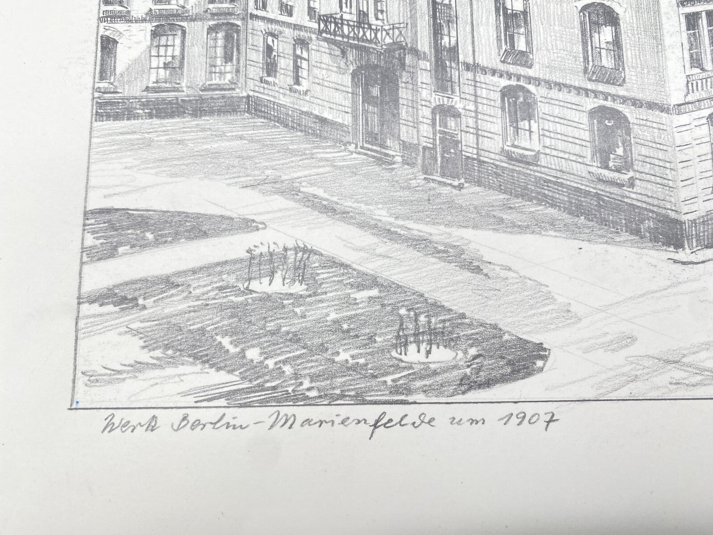 HEINZ WEHLISCH DAIMLER MOTORENWERK BERLIN MARIENFELDE 1907 ZEICHNUNG HANDSIGNIER