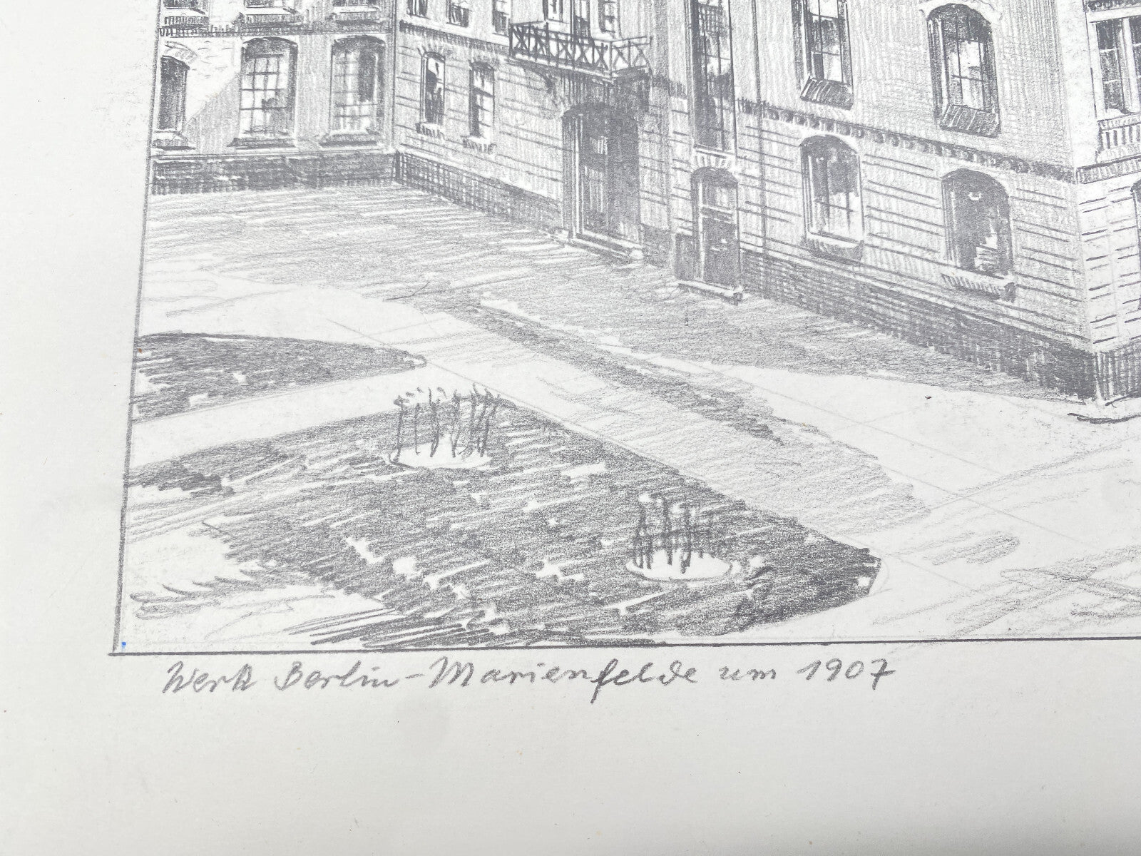 HEINZ WEHLISCH DAIMLER MOTORENWERK BERLIN MARIENFELDE 1907 ZEICHNUNG HANDSIGNIER