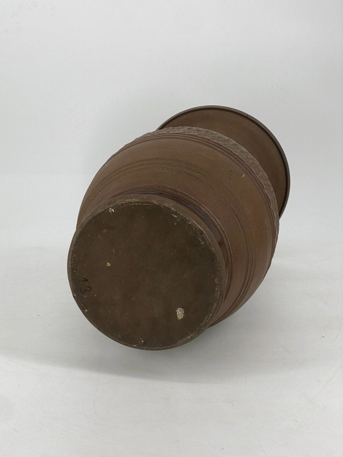 * GROßE STUDIOKERAMIK VASE BRAUN BODENVASE 49cm VINTAGE 70er