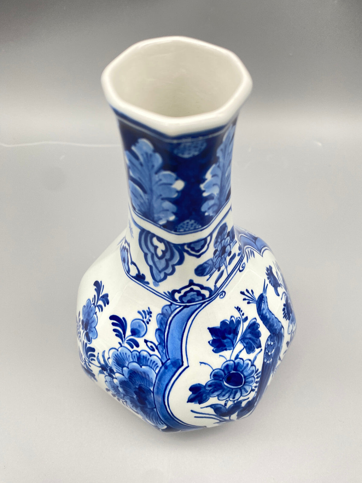 DE PORCELEYNE FLES FAYENCE VASE ROYAL DELFT BLAU HANDBEMALT STEMPELMARKE