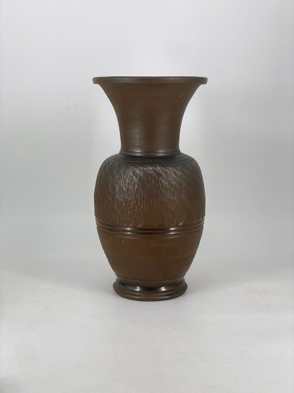 * GROßE STUDIOKERAMIK VASE BRAUN BODENVASE 49cm VINTAGE 70er