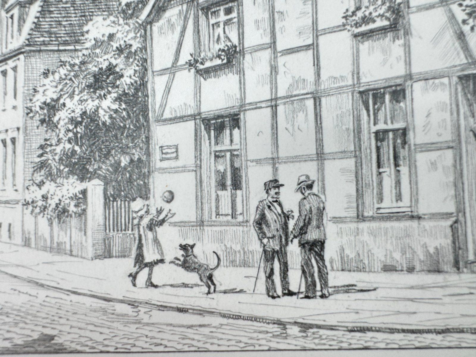 * HEINZ WEHLISCH ZEICHNUNG MARL LOERSTRAßE GELSENKIRCHEN SIGNIERT
