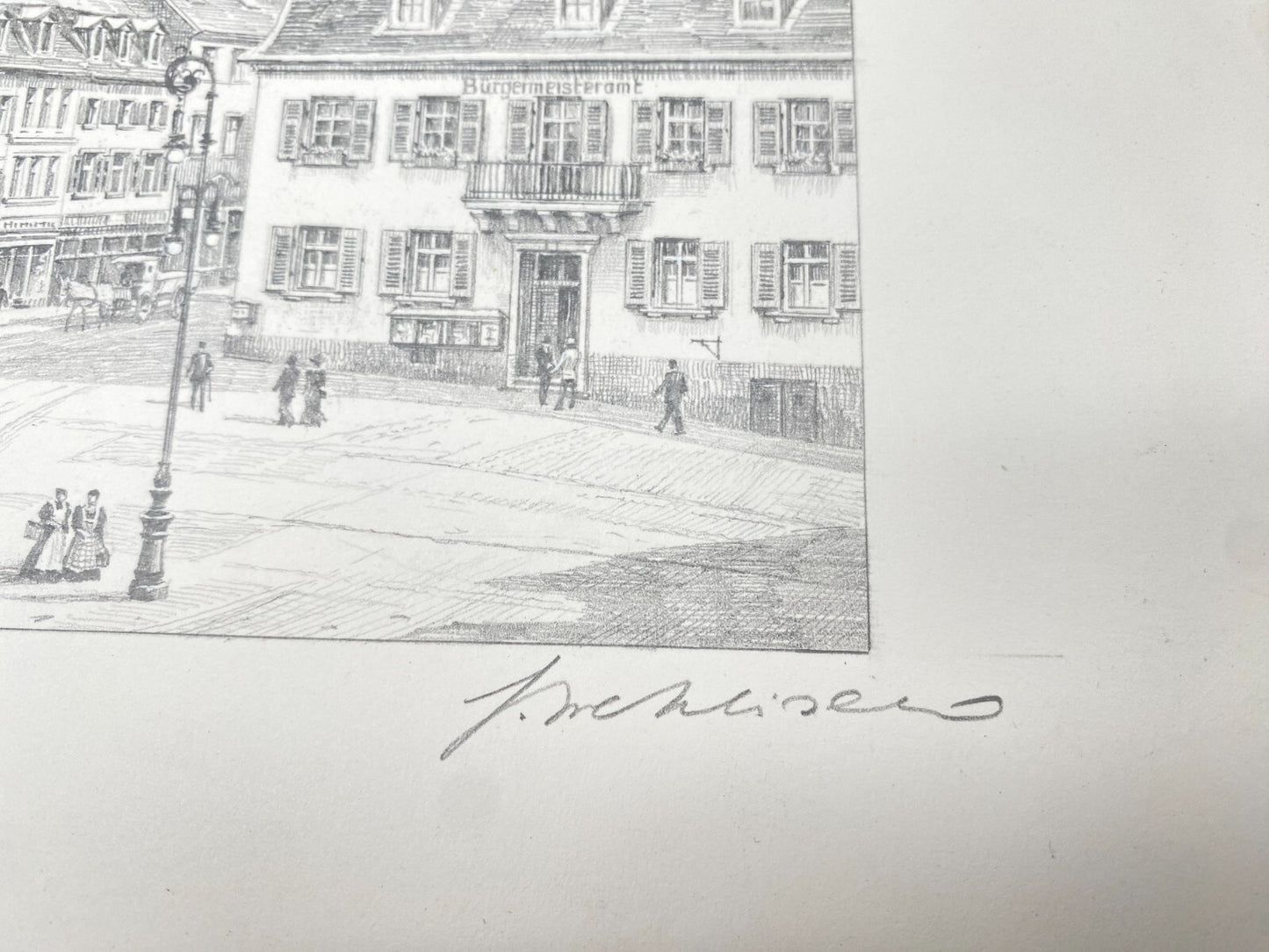 DEUTSCHER KÜNSTLER HEINZ WEHLISCH ZEICHNUNG HOMBURG SAAR HANDSIGNIERT