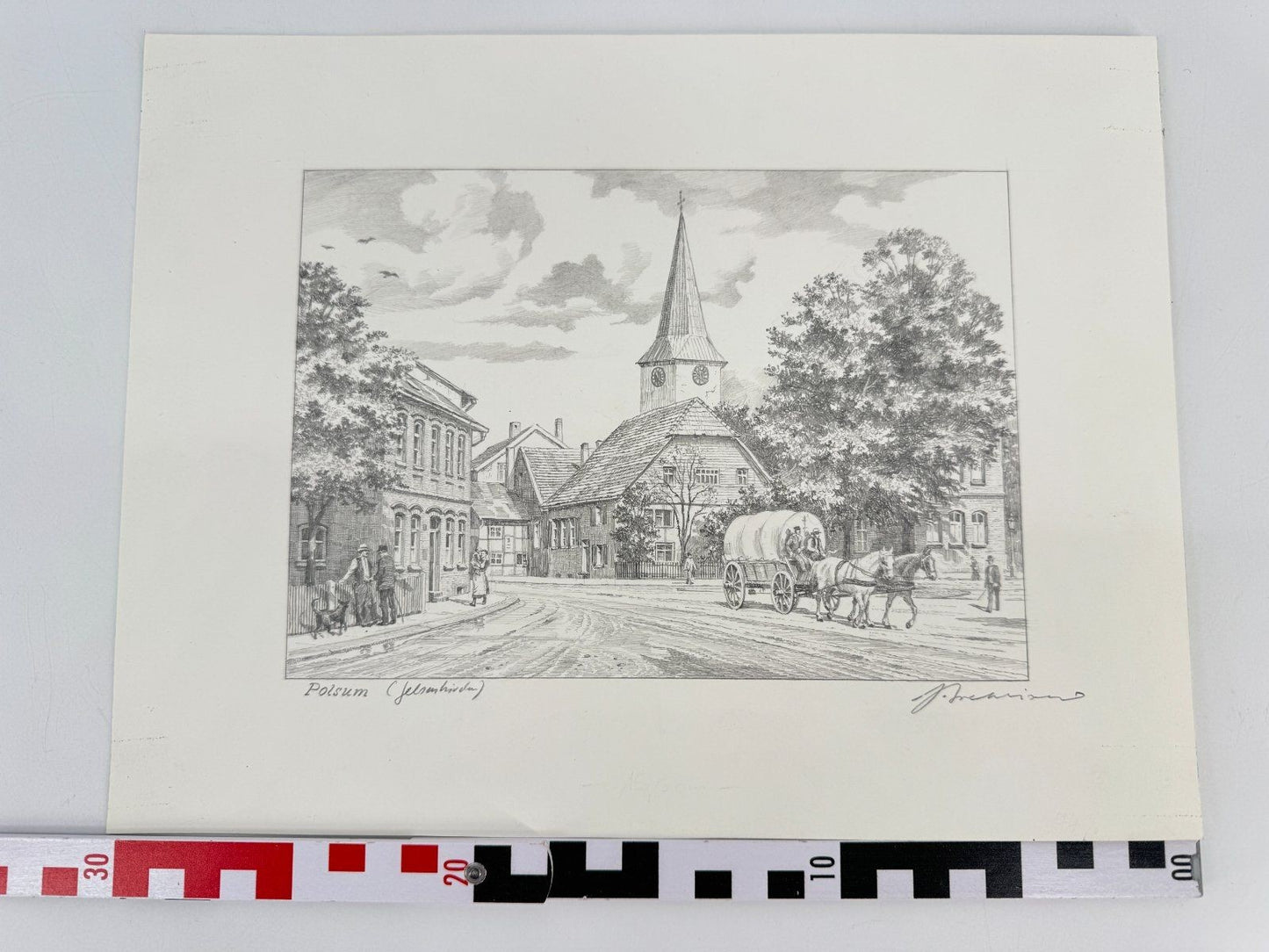 * HEINZ WEHLISCH ZEICHNUNG POLSUM GELSENKIRCHEN UM 1910 SIGNIERT
