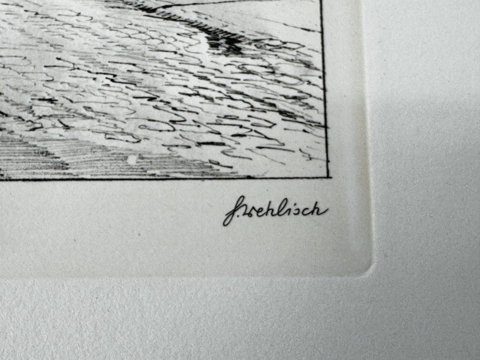 * HEINZ WEHLISCH RADIERUNG CUXHAVEN NORDERSTEINSTRAßE UM 1908  ANSICHT