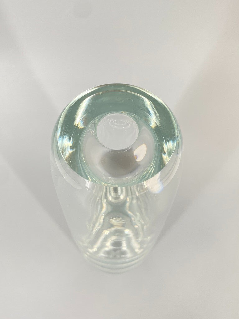 * GLAS VASE KRISTALLGLAS MASSIV DICKES GLAS VINTAGE