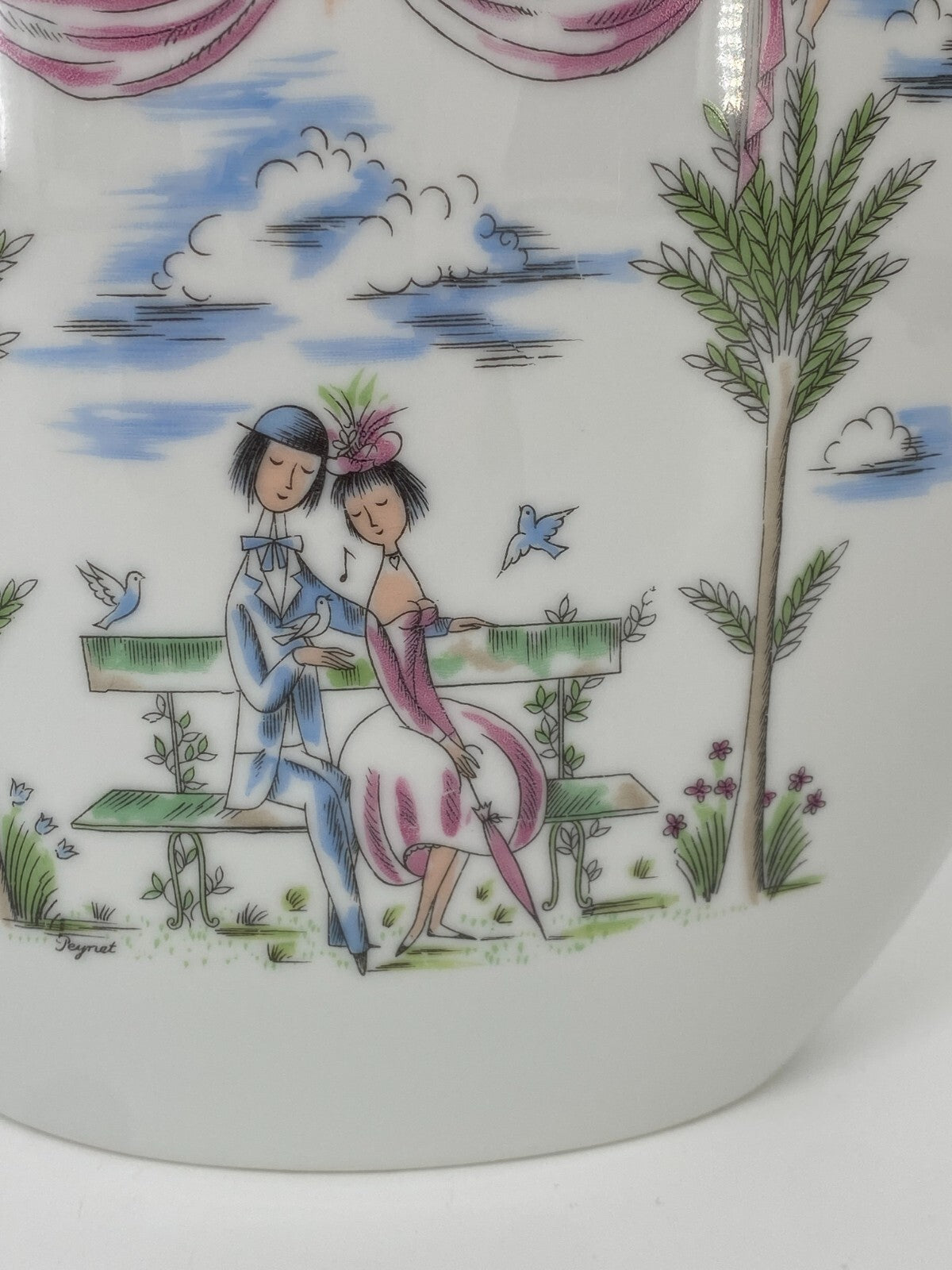 * PORZELLAN VASE ROSENTHAL KUNSTABTEILUNG PEYNET ILLUSTRATION LIEBESPAAR  22CM
