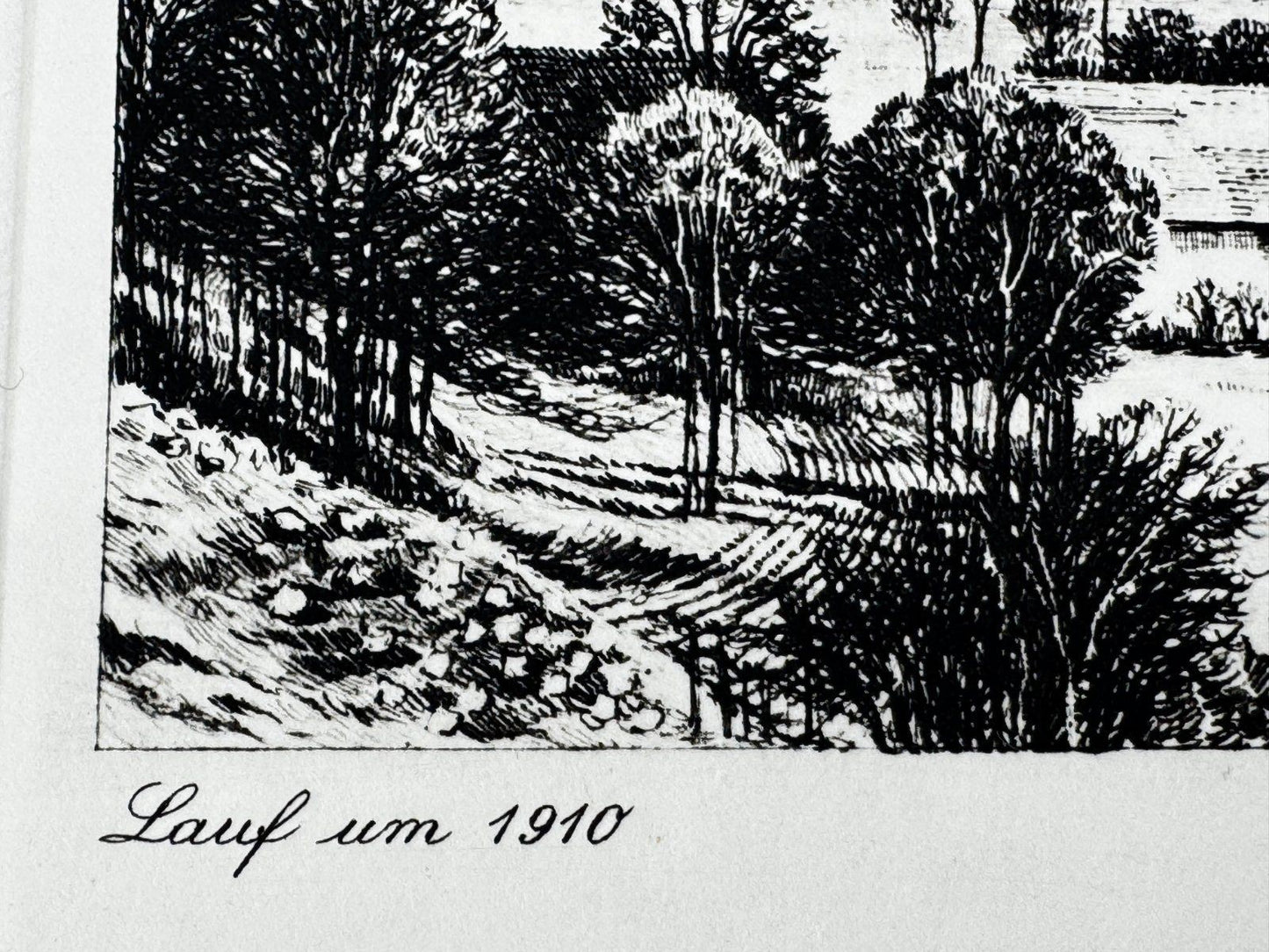 * HEINZ WEHLISCH ORIGINAL RADIERUNG LAUF UM 1910 ANSICHT