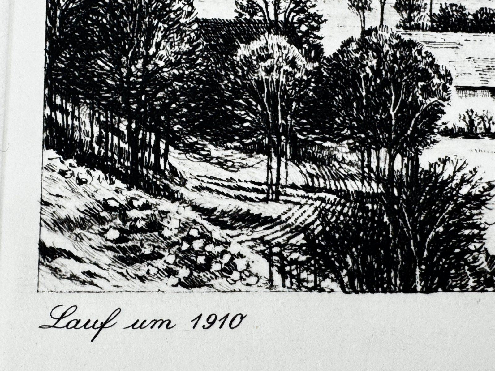 * HEINZ WEHLISCH ORIGINAL RADIERUNG LAUF UM 1910 ANSICHT