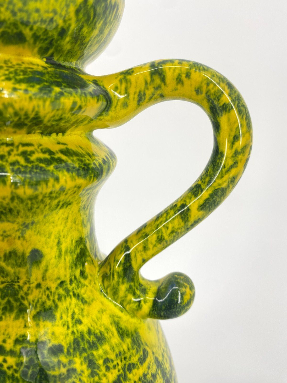 * STUDIOKERAMIK FAT LAVA KRUG VASE GRÜN SCHWARZ W.-GERMANY 70ER