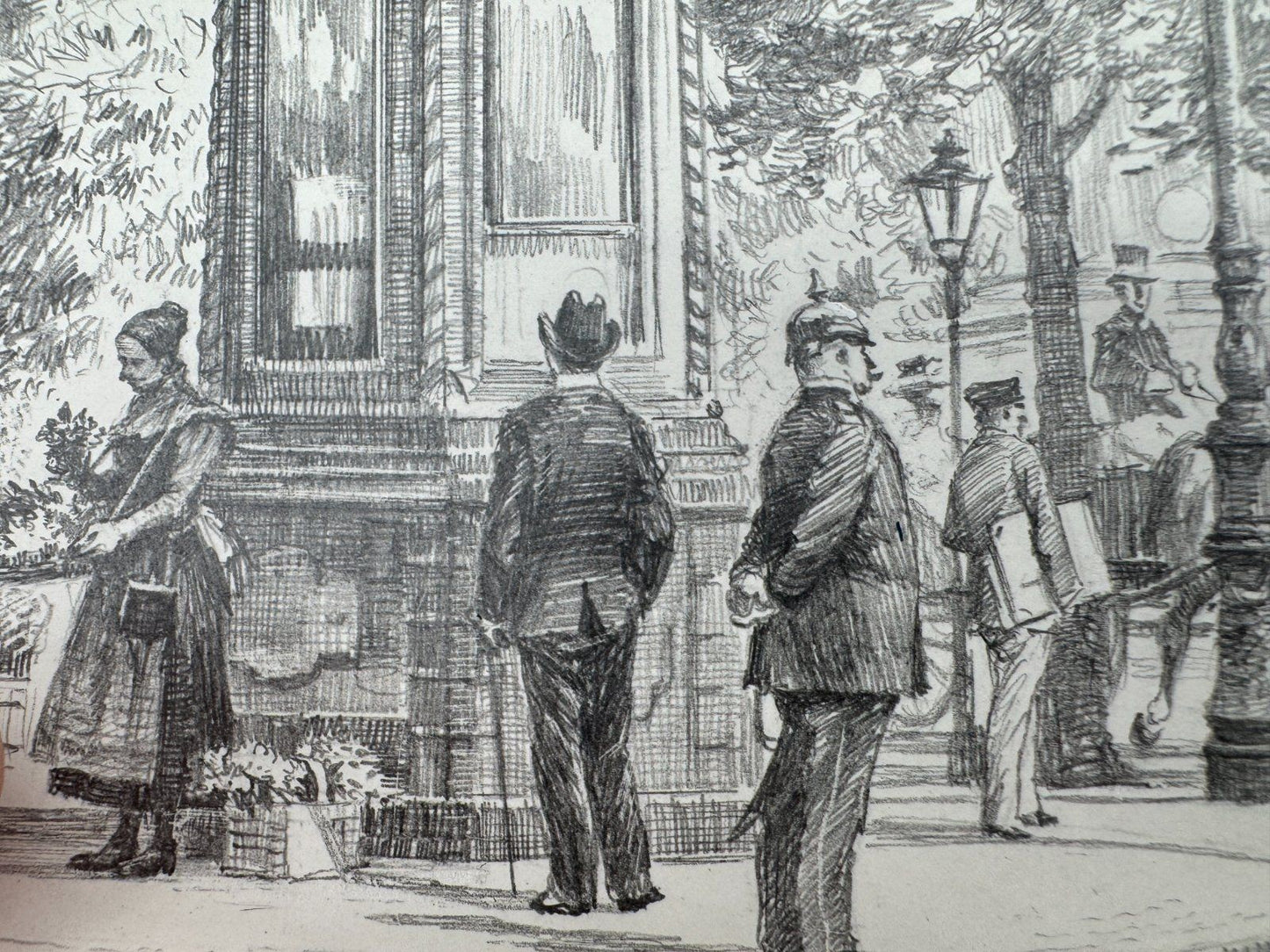 * HEINZ WEHLISCH ZEICHNUNG CAFÉ KRÖPCKE HANNOVER 1885 ANSICHT SIG