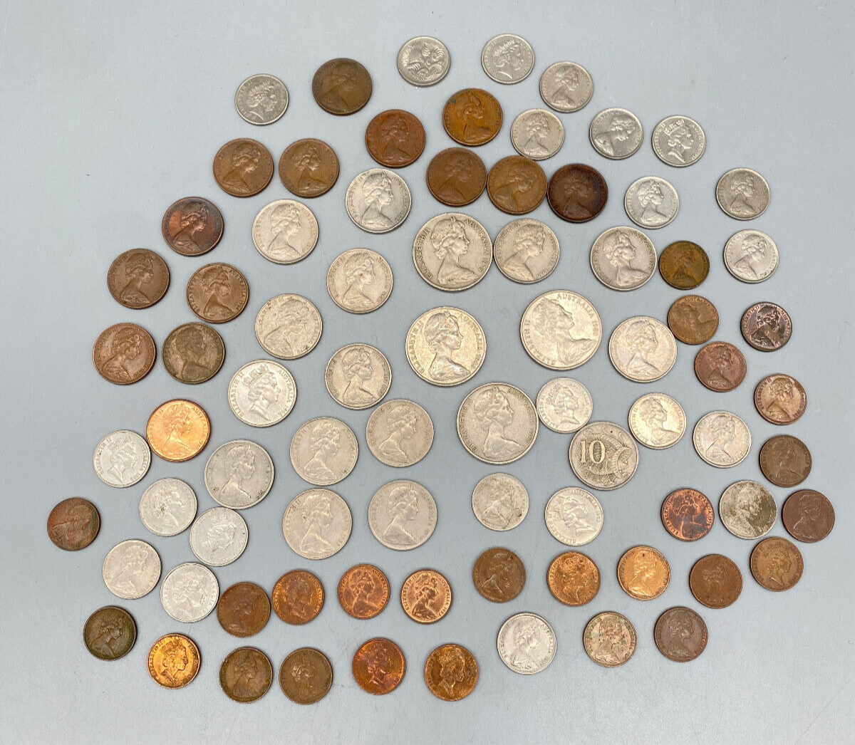 KONVOLUT AUSTRALISCHE MÜNZEN 81 STÜCK CENTS SAMMLERSTÜCKE 1961 QUEEN ELIZABETH