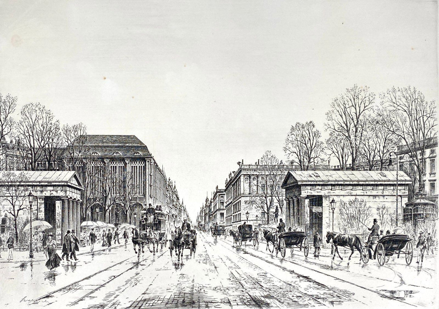 * DRUCKGRAFIK HEINZ WEHLISCH BERLIN LEIPZIGER PLATZ STADTANSICHT  WERTHEIM