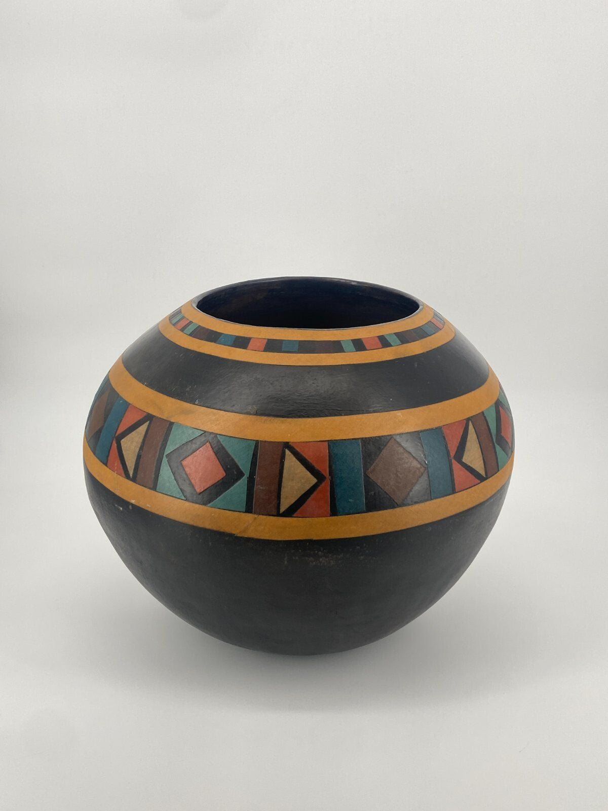 * VASE AFRIKA KERAMIK GROß BODENVASE HANDARBEIT ORNAMENT VINTAGE