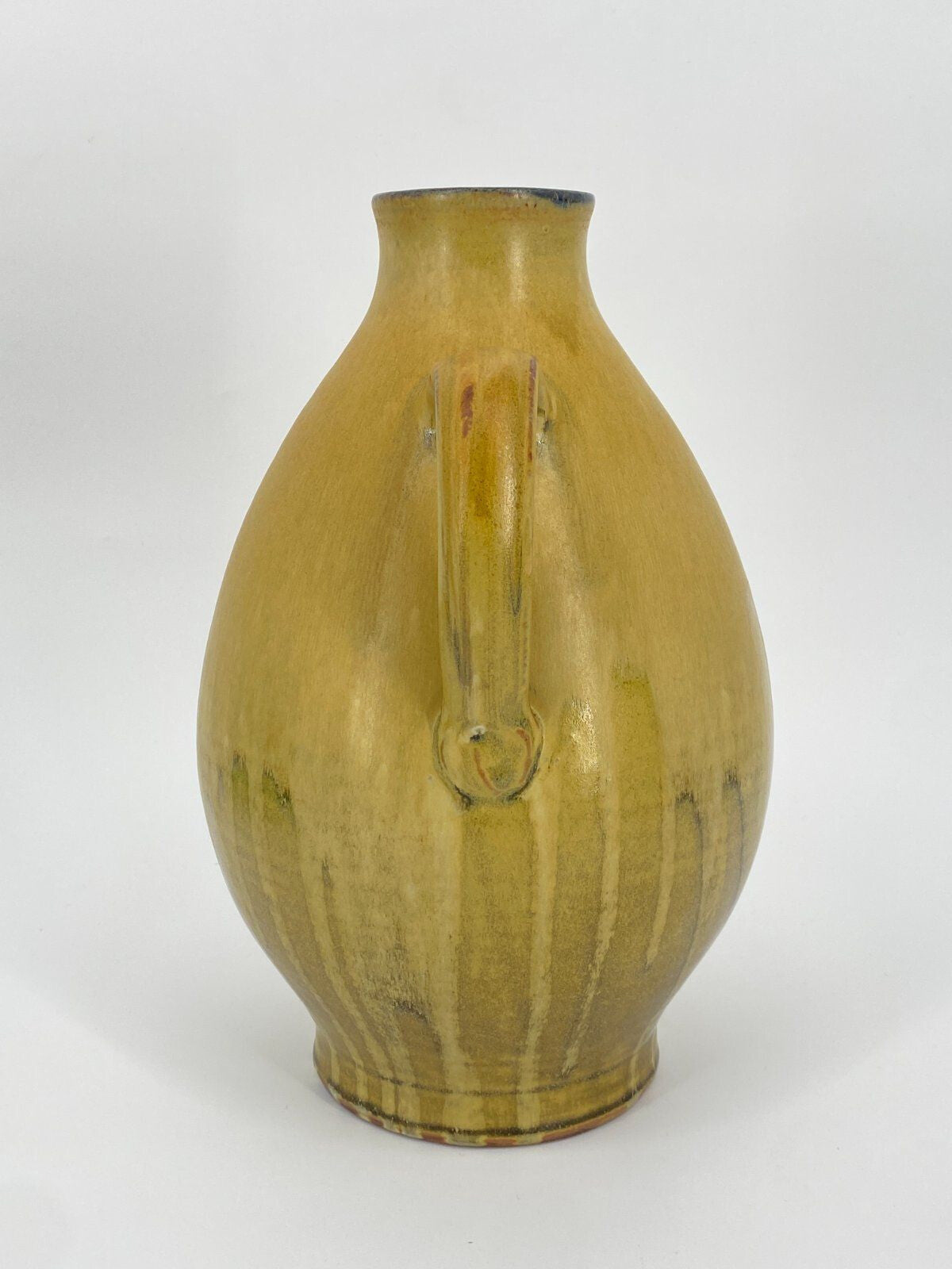 *STUDIO KERAMIK KRUG VASE H. SCHULZE CRINITZ GELB LAUFGLASUR 70ER FAT LAVA