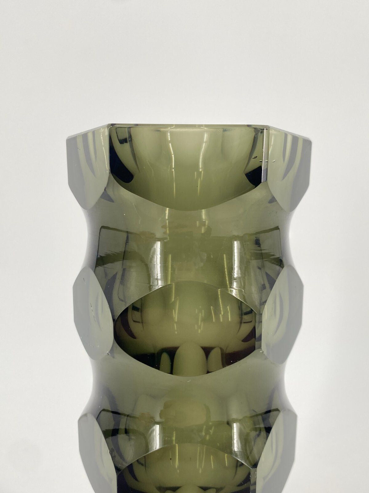 * GLAS VASE DUNKELGRÜN OLDRICH LIPSKY TSCHECHIEN VINTAGE 20CM
