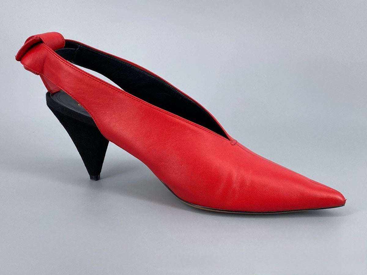 * DAMENSCHUHE CÉLINE PUMPS LEDER 39 FEUERROT ITALY PHOEBE PHILO