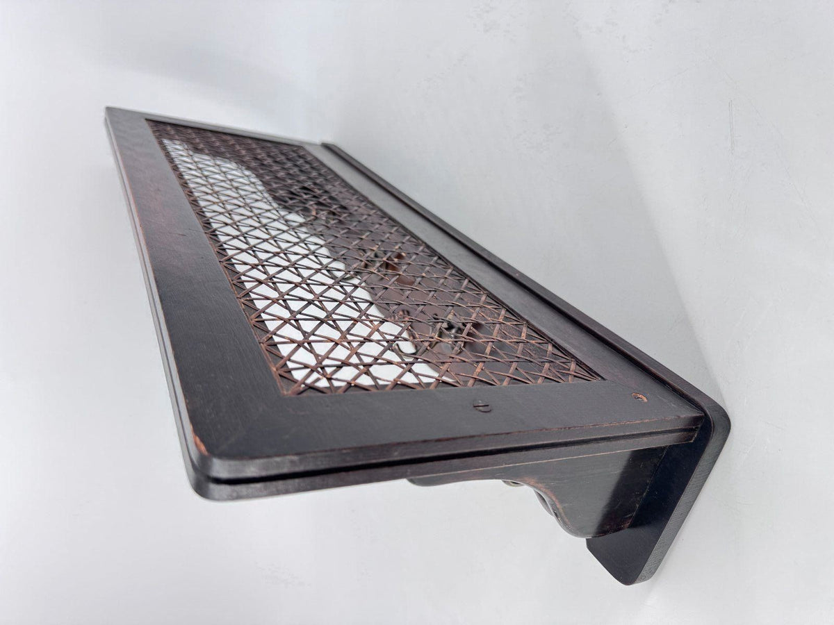 MID CENTURY WIENER GARDEROBE HUTABLAGE GEFLECHT CHIPPENDALE 50er