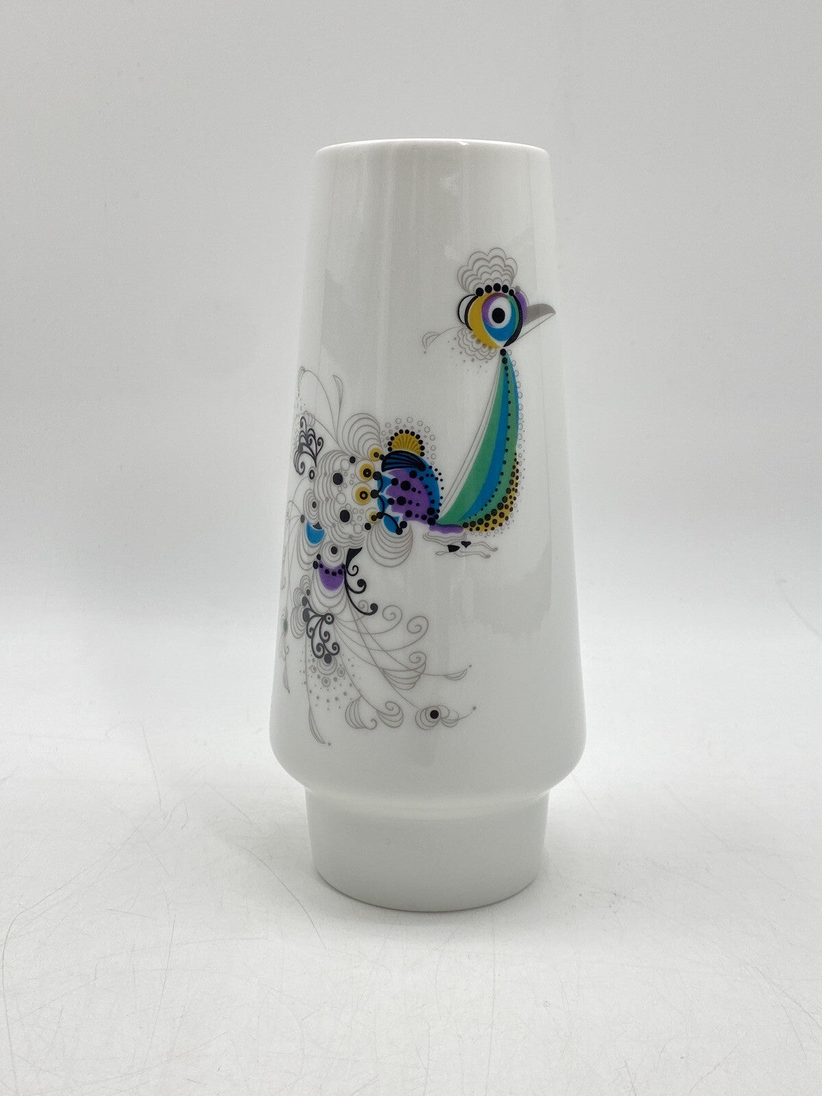 * H&C HEINRICH SELB BAVARIA VASE PFAU PORZELLAN 50ER 60ER VINTAGE DESIGN