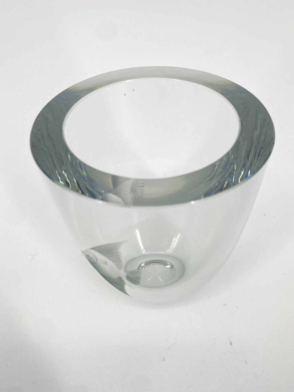 * VASE GLAS SCHWEDEN VINTAGE  KRISTALLGLAS FISCH DESIGN VINTAGE