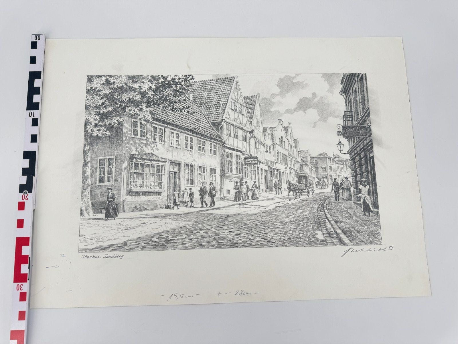 * HEINZ WEHLISCH ZEICHNUNG ITZEHOE SANDBERG UM 1912 ANSICHT