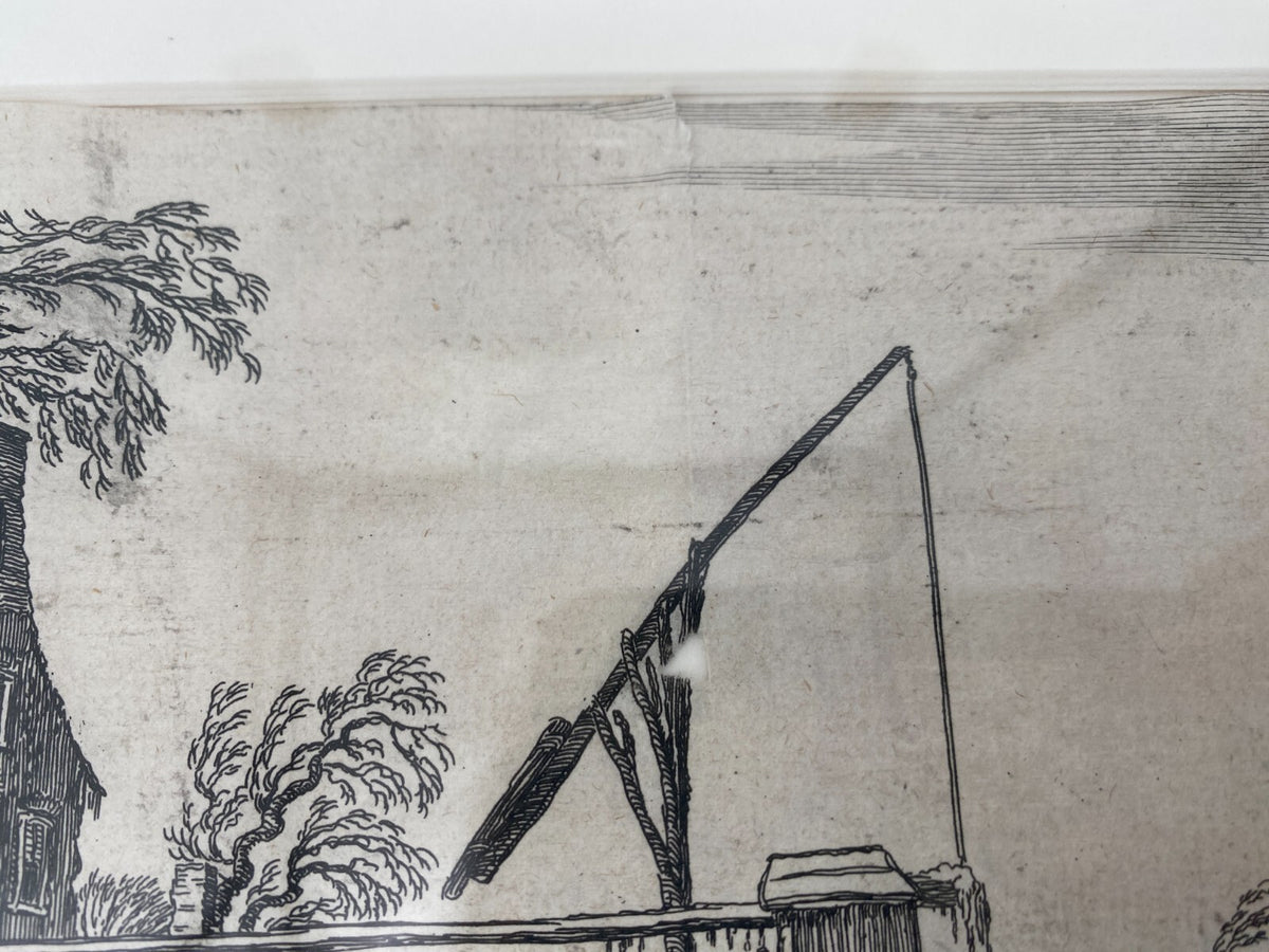 *RADIERUNG KUPFERSTICH JAN VAN DE VELDE GENRE LANDSCHAFT HAFEN 1616 ANTIK BAROCK