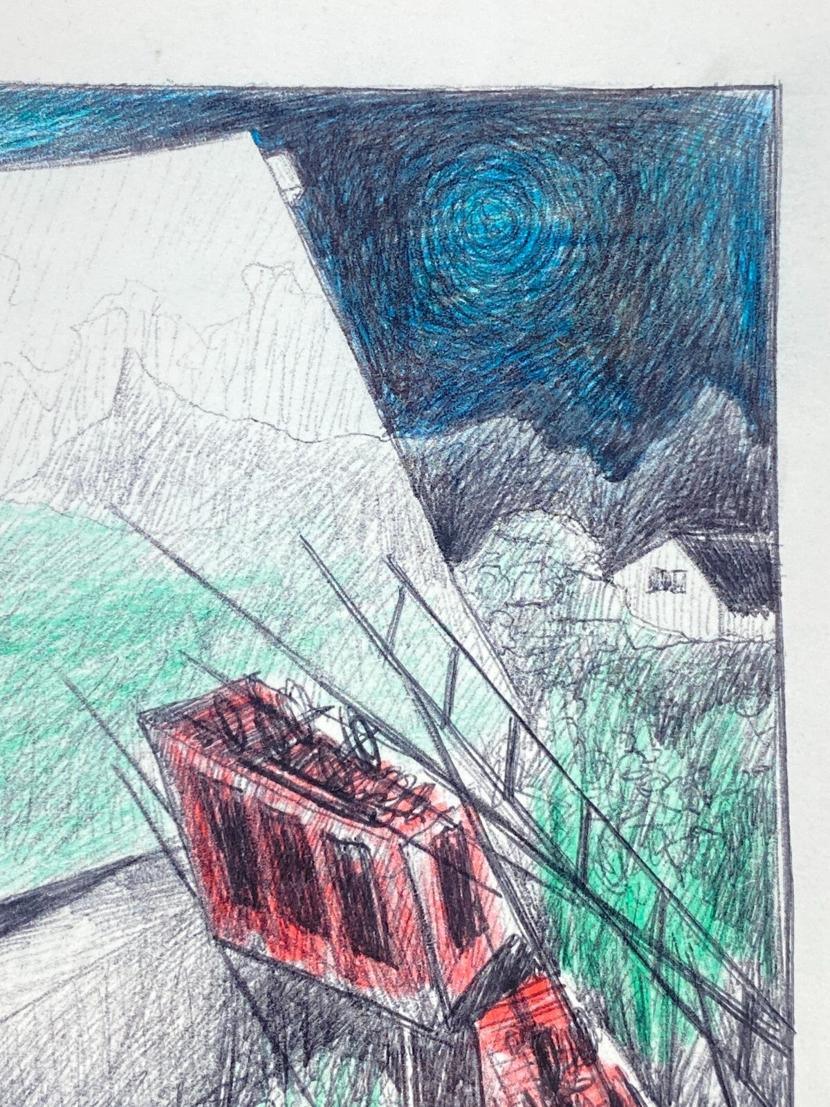 * ORIGINAL DRUCK RADIERUNG KUNSTWERK JÜRGEN TENZ BILD KUNST 1985
