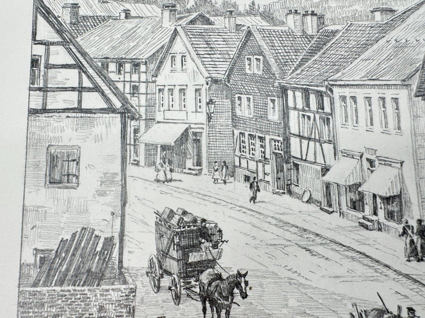 * HEINZ WEHLISCH ZEICHNUNG HELLENTHAL UM 1914 ANSICHT SIGNIERT