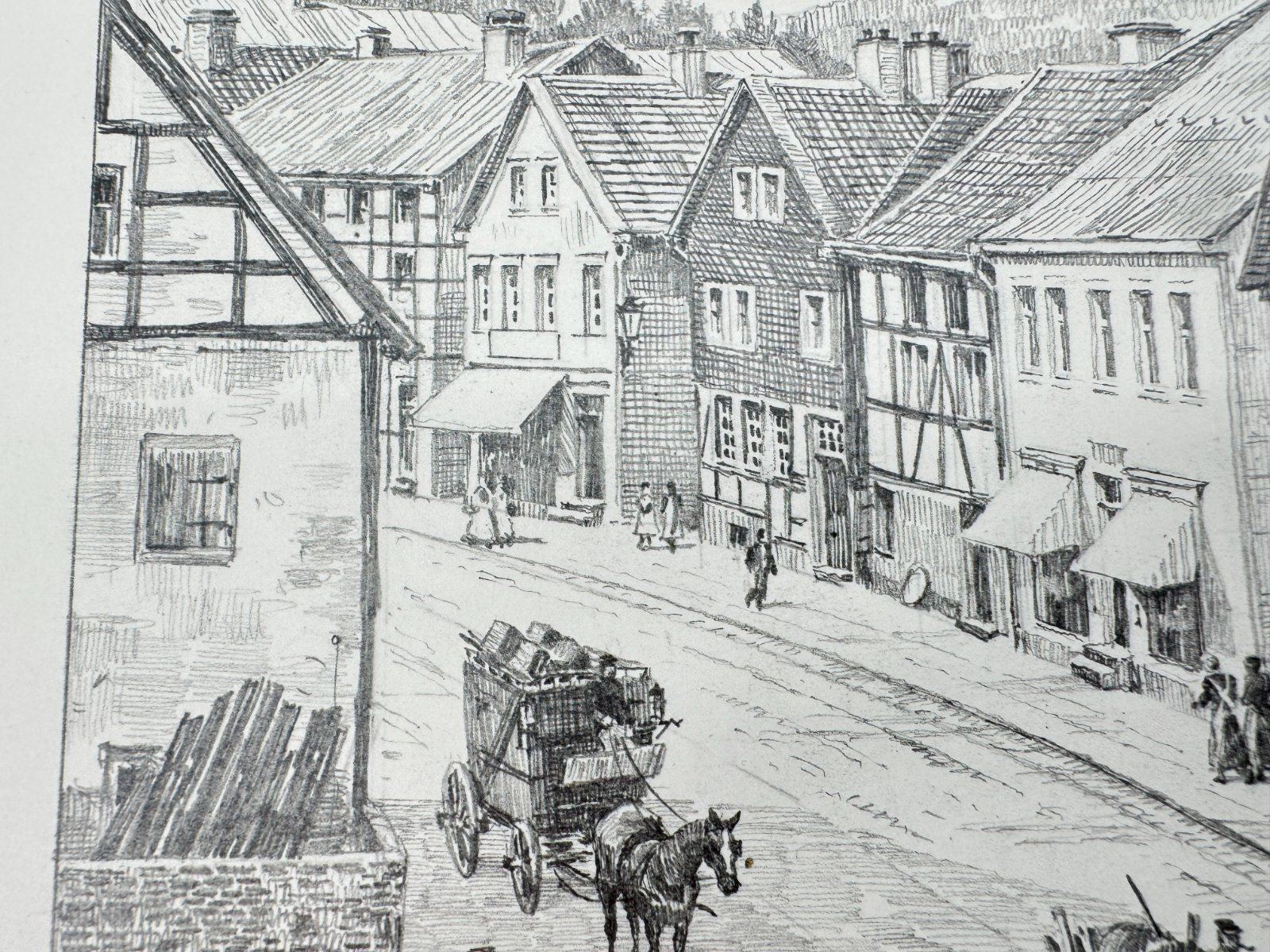 * HEINZ WEHLISCH ZEICHNUNG HELLENTHAL UM 1914 ANSICHT SIGNIERT
