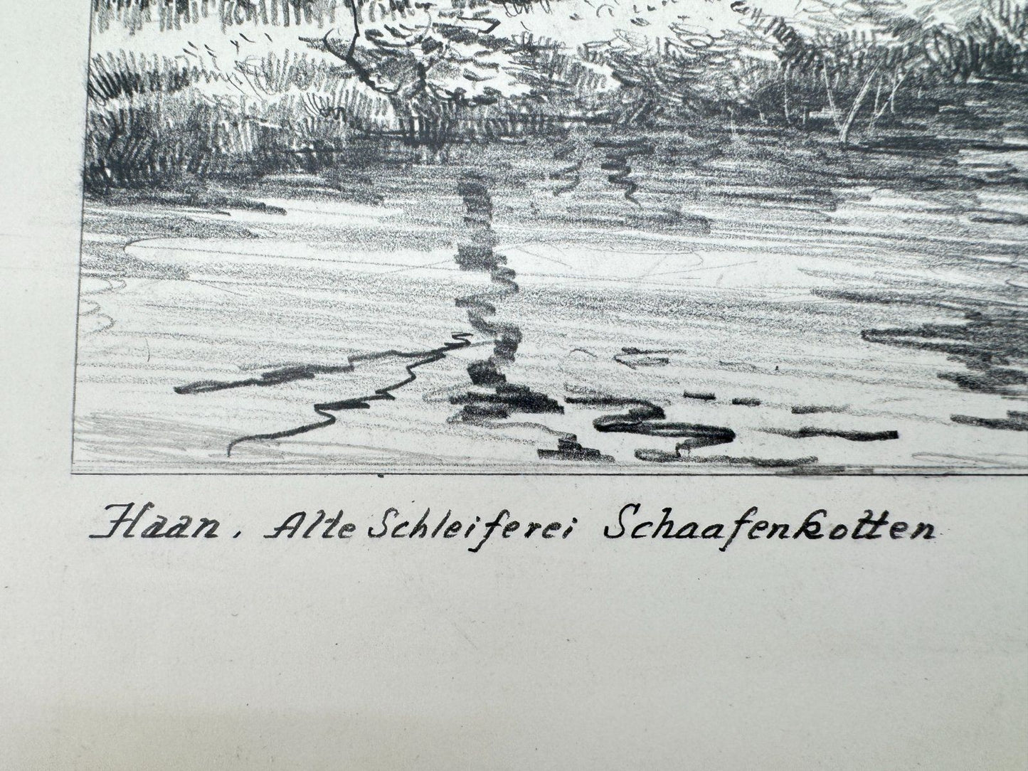 * HEINZ WEHLISCH ZEICHNUNG HAAN ALTE SCHLEIFEREI SCHAAFENKOTTEN